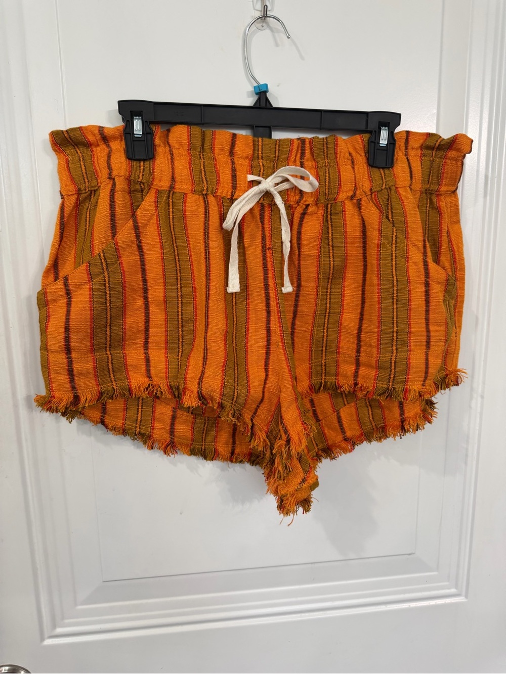 BDG Women’s Orange Striped Drawstring Shorts